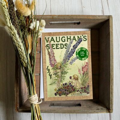 Tarjeta de felicitación con regalo de semillas - Vintage Herb