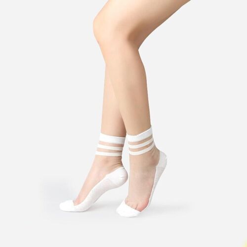 NINA - Blanc - La chaussette en voile durable, confortable & Stylée