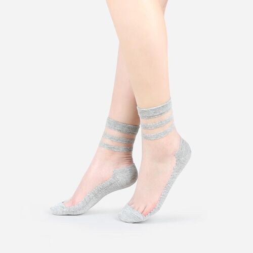 NINA - Gris - La chaussette en voile durable, confortable & Stylée - Parfait pour Fêtes de Mères 2024