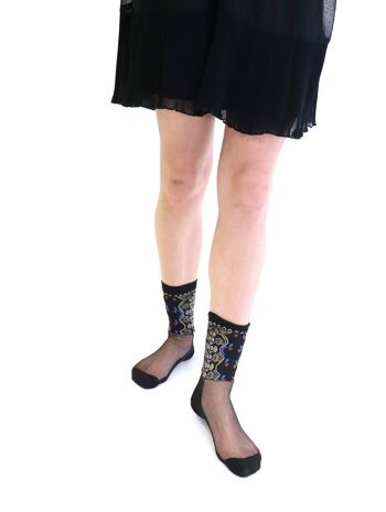 NATASHA - Noir, la chaussette en voile ultra-résistant - Parfait pour Fête des Mères 2024 2