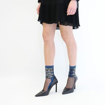 NATASHA - Bleu, la chaussette en voile ultra-résistant - Parfait pour Fête des Mères 2024 1