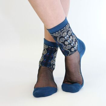NATASHA - Bleu, la chaussette en voile ultra-résistant - Parfait pour Fête des Mères 2024 2