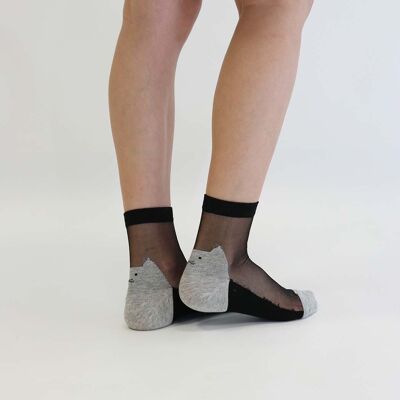 BE A CAT BACK - Black, the ultra-resistant voile sock - Perfect for Mother's Day 2024