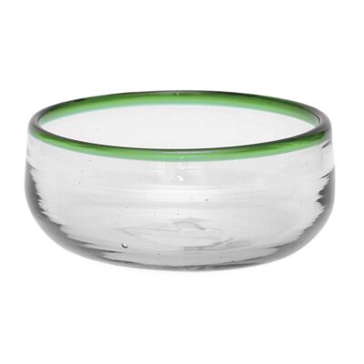 Green blown glass cereal bowl