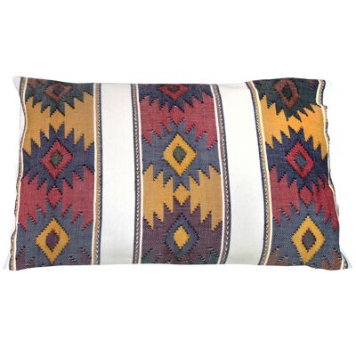 Cuscino per divano intrecciato a mano 30x50 marrone/bianco, Messico