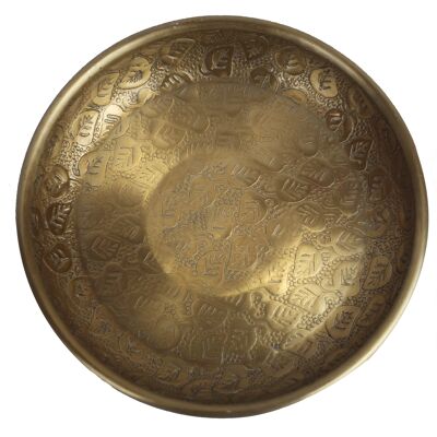Decorative bowl gold handmade from India, leaf pattern