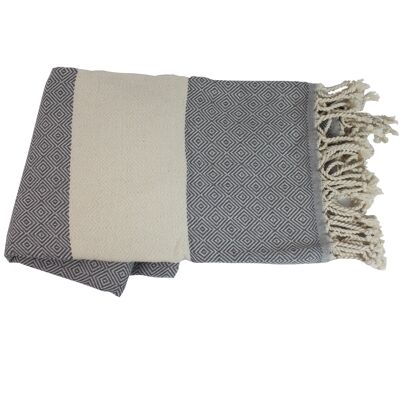 Asciugamano Fouta grigio-beige in cotone