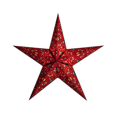 Estrella de papel Diwa roja para colgar