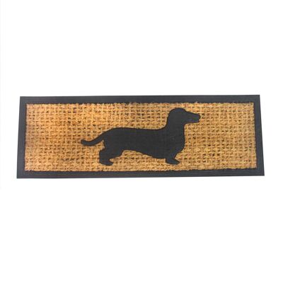 Doormat made of coconut fiber dachshund motif, handmade