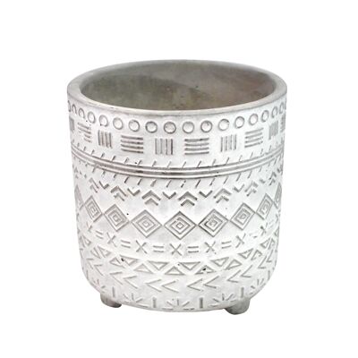 Concrete flower pot light gray Greek, handmade