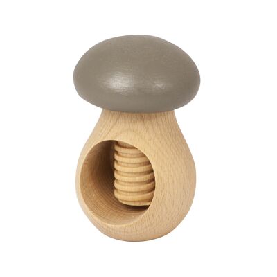 Nutcracker mushroom with screw thread made of wood, grey