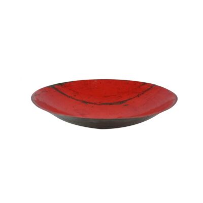 Decorative bowl 37cm made from recycled metal barrels red
