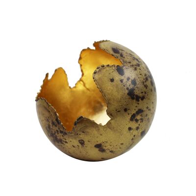 Lanterna in metallo Fireball oro/bronzo 15cm