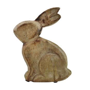 Lapin de Pâques en bois fait main Charly 20cm 1
