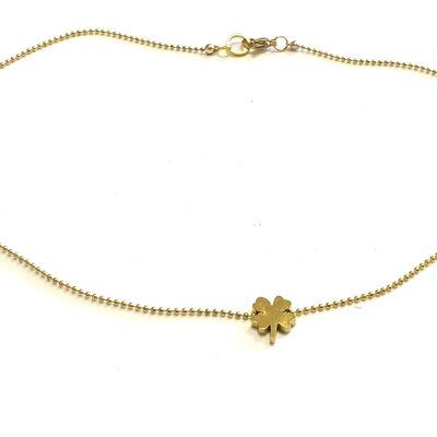 Necklace ball chain with clover