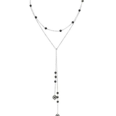 Collier Echarpe 4en1 (perles) Gris