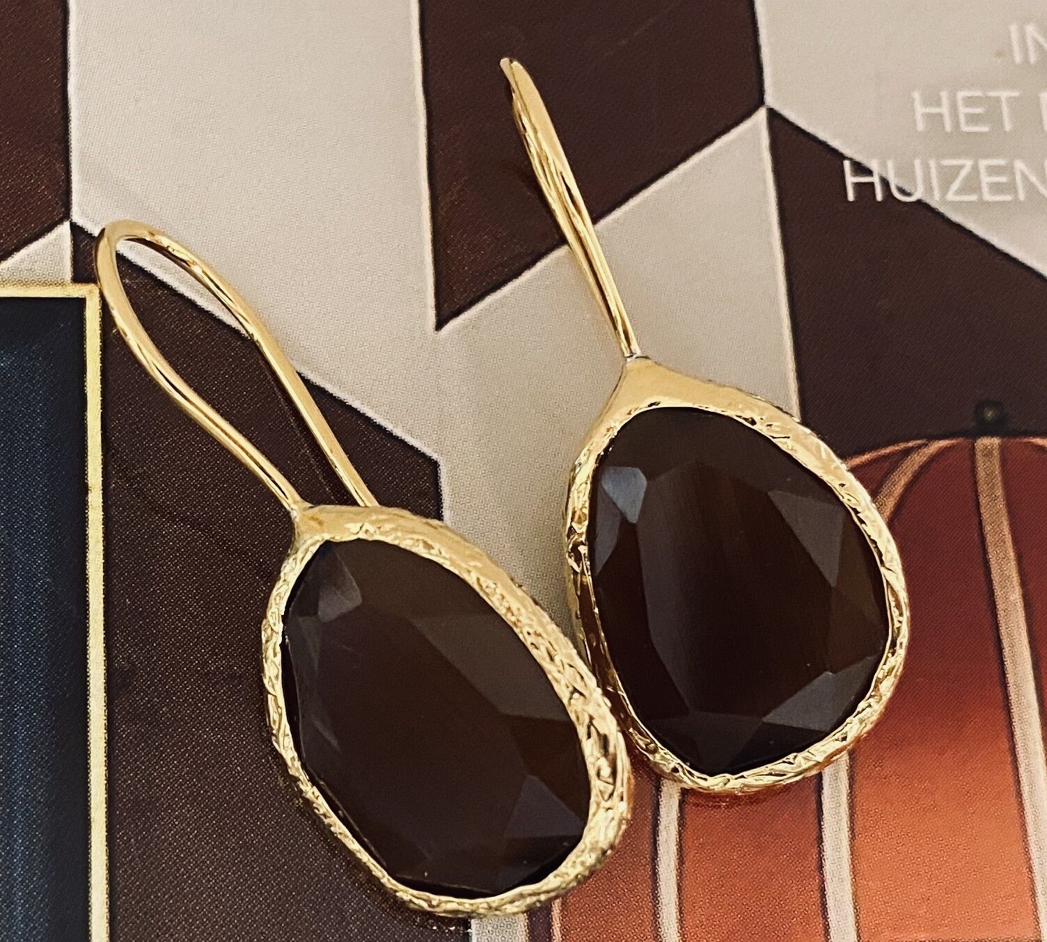 Ohrringe cateye braun