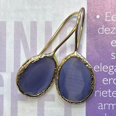 Pendiente cateye morado