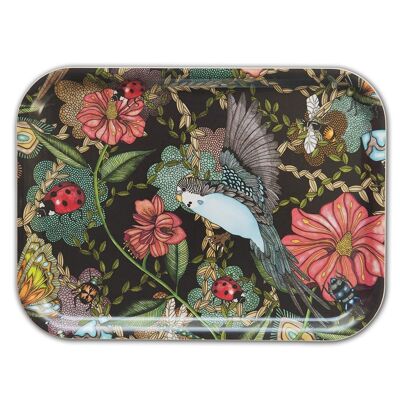 Tray 27x20 cm Budgies black