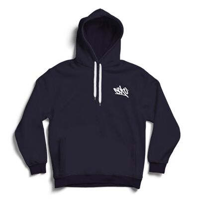 Eoto tag pocket - navy hooded top