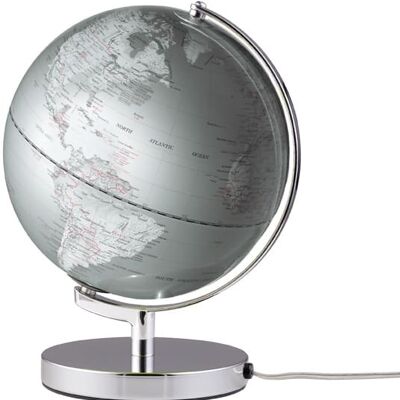 TERRESTRIAL GLOBE WITH LIGHT EMFORM Ø 25 CMS. TERRA SILVER LIGHT