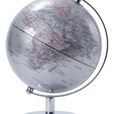 Globo terrestre emform ø 20 cms. lunar silver