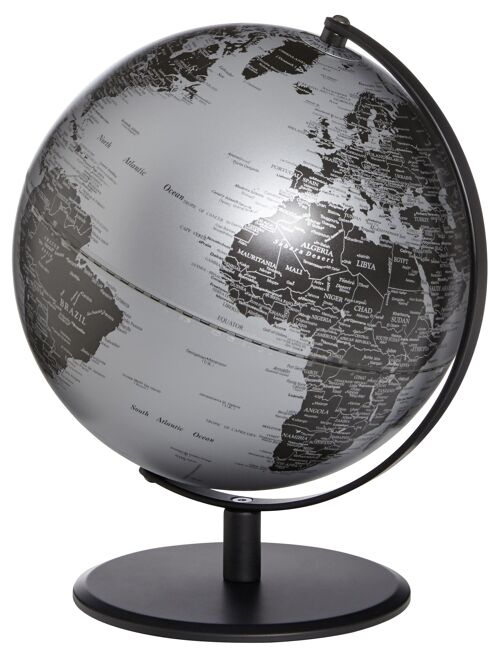 Globo terrestre emform ø 25 cms. pluto matt silver