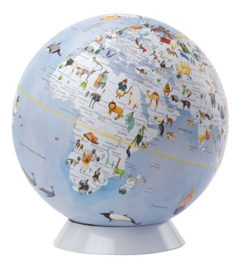 GLOBE TERRESTRE EMFORM Ø 25 CMS. LE MONDE DE LA FAUNE BLEU