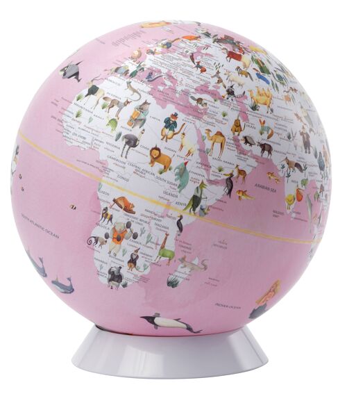 Globo terrestre emform ø 25 cms. wildlife world pink