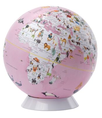 GLOBE TERRESTRE EMFORM Ø 25 CMS. MONDE SAUVAGE ROSE