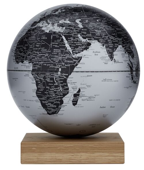 Globo terrestre emform ø 30 cms. platon oak matt silver