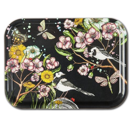 Tray 27x20 cm Wagtails spring black