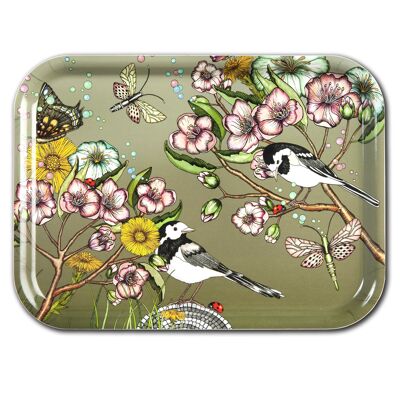 Tray 27x20 cm Wagtails spring green