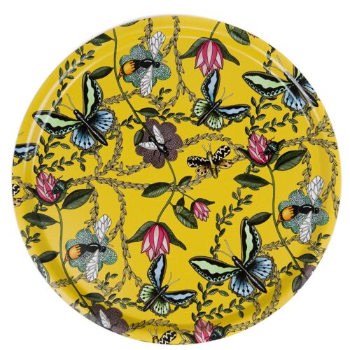 Tray 38 cm Bugs & Butterflies yellow