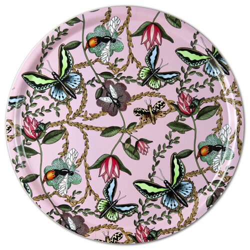 Tray 38 cm Bugs & Butterflies rose