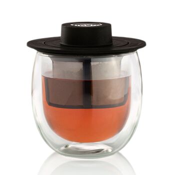 HOT GLASS SYSTEM, 200 ml, verre à thé double paroi + filtre permanent 1