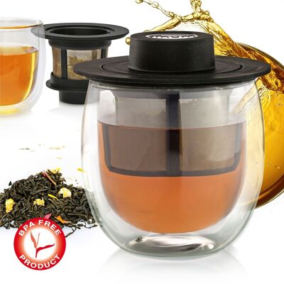 HOT GLASS SYSTEM, 200ml, Doppelwandiges Teeglas + filtro permanente