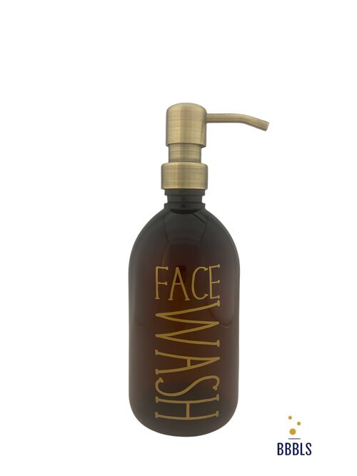 Bruin PET fles goud 'Facewash' premium - 500ml