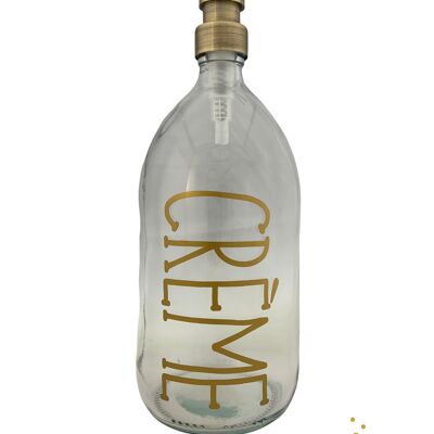 Glazen fles goud 'Creme' premium - 1ltr