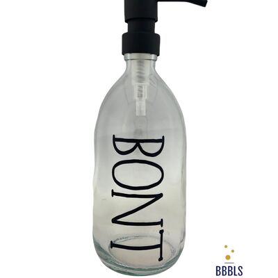 Glazen fles zwart 'Bont' premium - 500ml