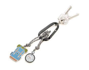 Porte-clés avec mousqueton | 2 pendentifs sur corde d'escalade décorative | Sac à dos 2