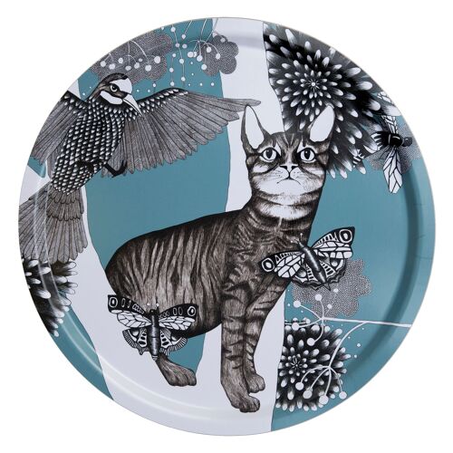 Tray 46 cm the Cat turquoise
