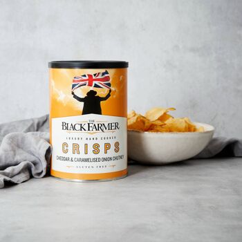 The Black Farmer Chips au cheddar et oignons caramélisés 95 g – Sachet de partage de chips parfaites 2