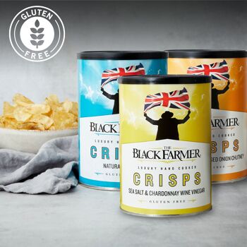 The Black Farmer Chips au cheddar et oignons caramélisés 95 g – Sachet de partage de chips parfaites 5