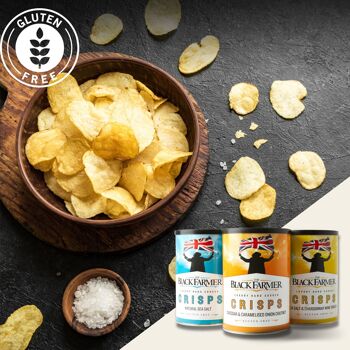 The Black Farmer Chips au cheddar et oignons caramélisés 95 g – Sachet de partage de chips parfaites 7