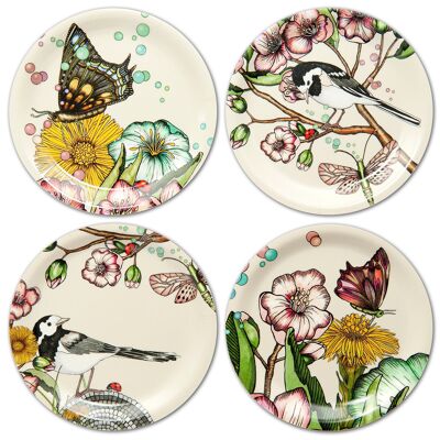 Coasters 11 cm Wagtails spring offwhite