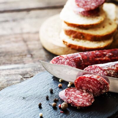 Schlehen-Knoblauch-Wildwildsalami 110g