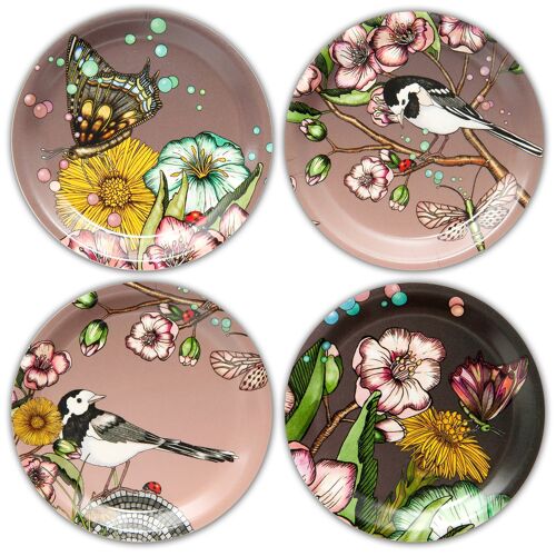 Coasters 11 cm Wagtails spring rose