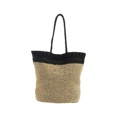 Paper straw handbag - stylish beach bag