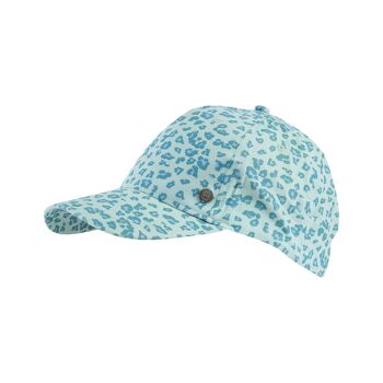 Bonnet été femme - bleu motif léopard 2